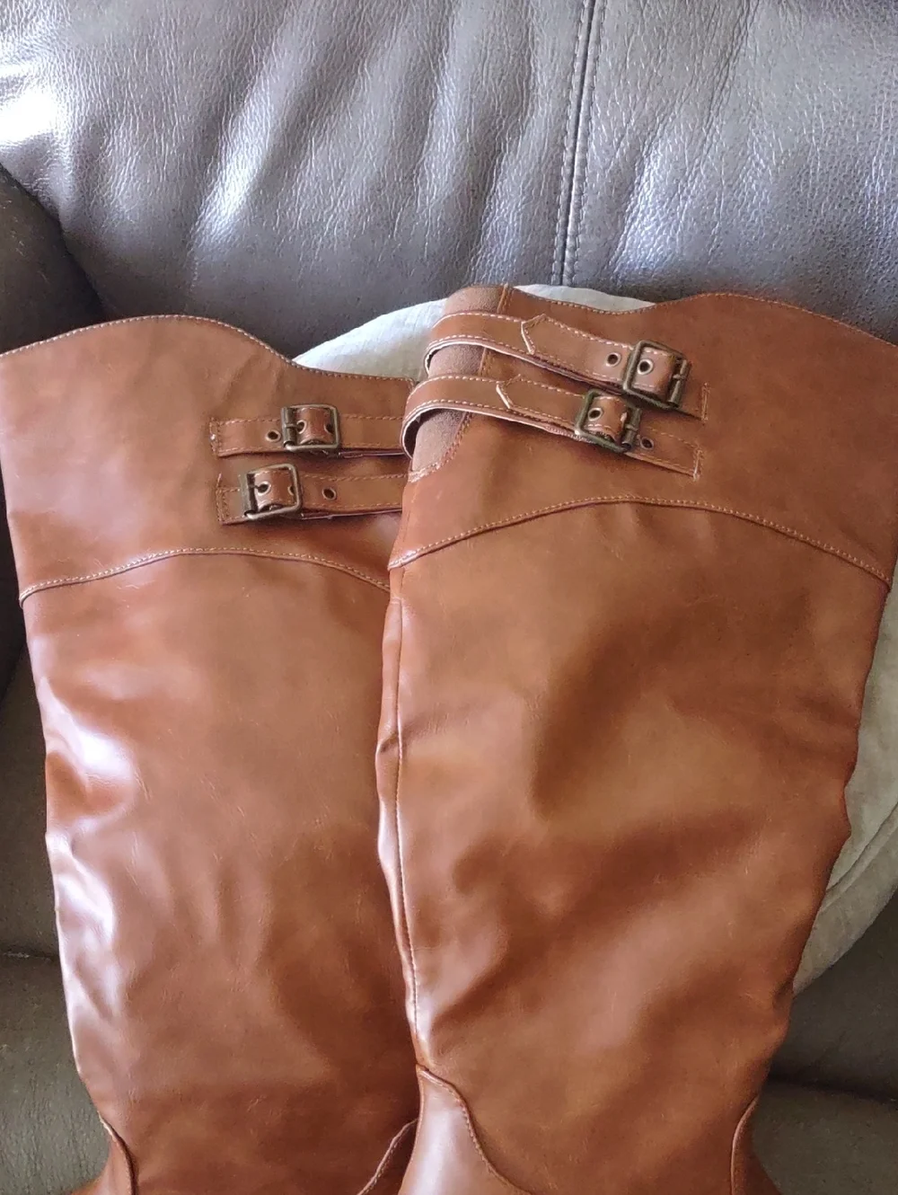 Over-the-Knee Brown Buckle Riding Boots size 7